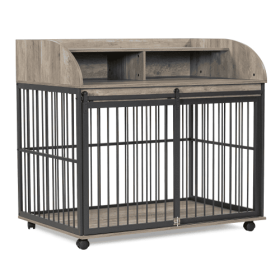 The Wooden Kennel Kennel Is Suitable For Large Medium-sized Dogs (Option: Grey)