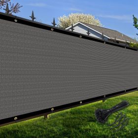 Artpuch Privacy Fence Screen Dark Grey Customized Outdoor Mesh Panels for Backyard, Balcony,Patio,Construction Site with Zip Ties (Color: Dark Grey, size: 6x54 ft)